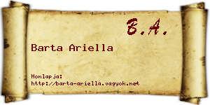 Barta Ariella névjegykártya